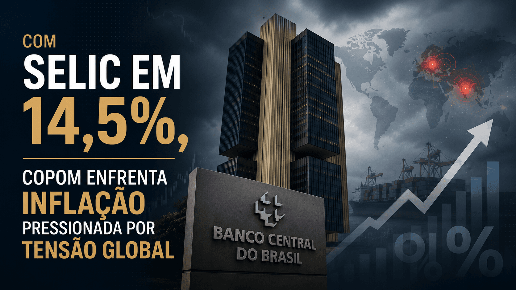 Capa editorial RT Notícias sobre a taxa Selic e a inflação no Brasil