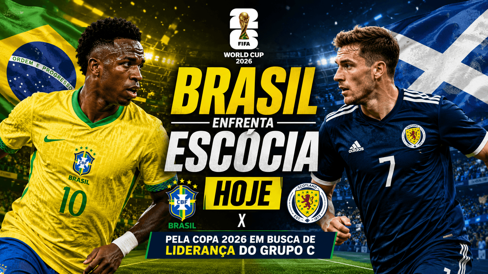 Capa editorial RT Notícias sobre o jogo do Brasil na Copa do Mundo de 2026